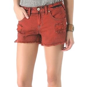 FREE PEOPLE Stone wash distressed shorts Frayed hem size 26